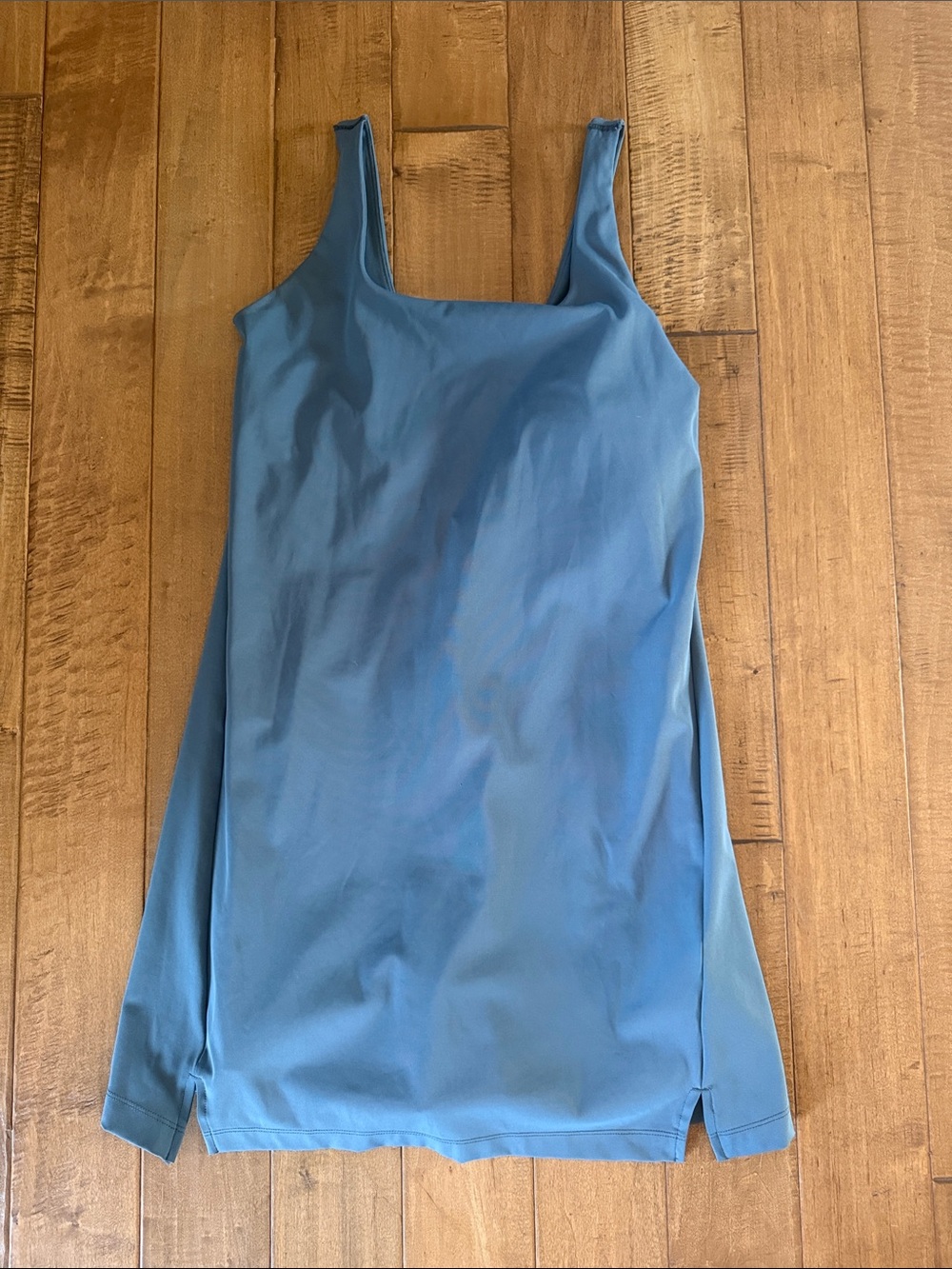 Blue Square-Neck Active Dress
